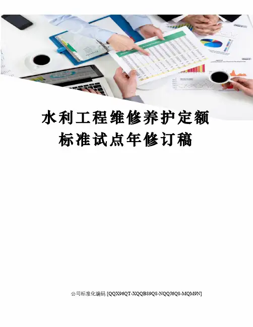 水利工程维修养护定额标准试点年修订稿