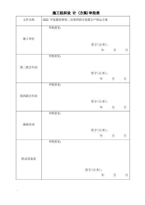 生产保运方案