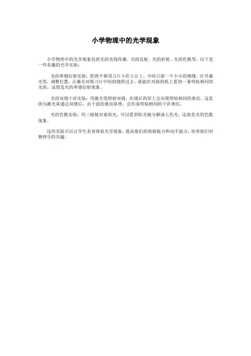 小学物理中的光学现象