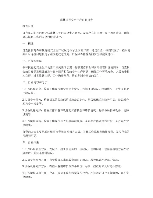 森林抚育安全生产自查报告
