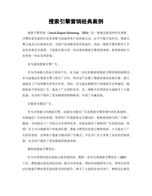 搜索引擎营销经典案例
