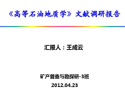 中国石油大学(北京)高等石油地质学——读书报告-王成云