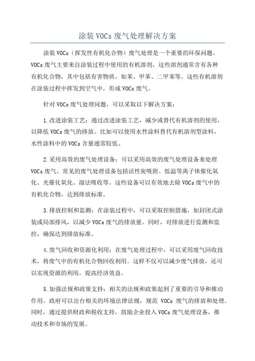 涂装VOCs废气处理解决方案