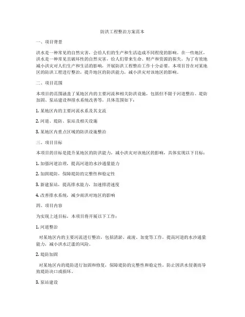 防洪工程整治方案范本