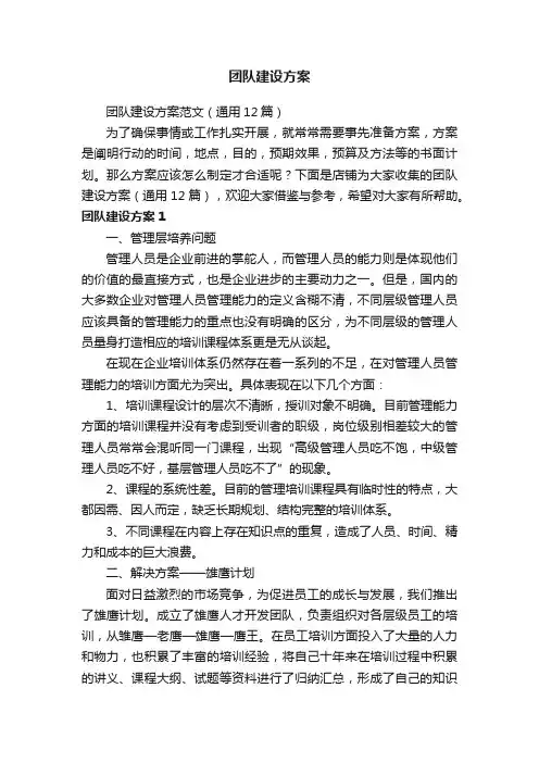 团队建设方案