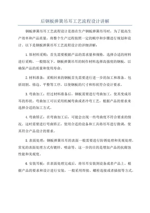 后钢板弹簧吊耳工艺流程设计讲解
