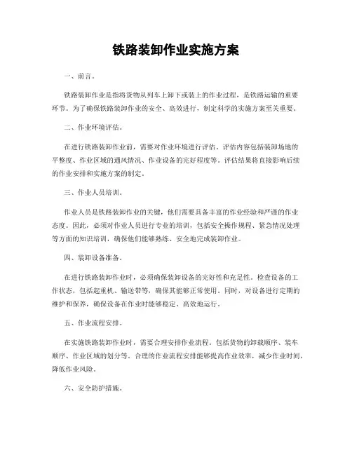 铁路装卸作业实施方案