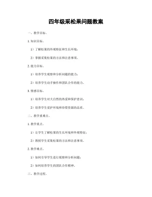 四年级采松果问题教案