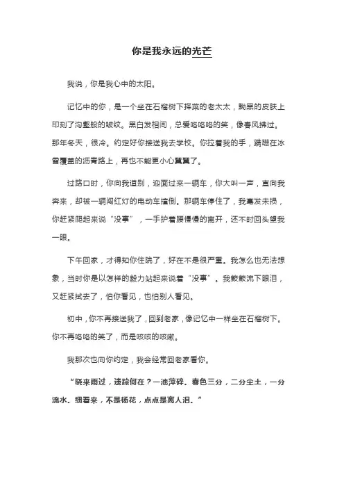 你是我永远的什么,半命题作文800字