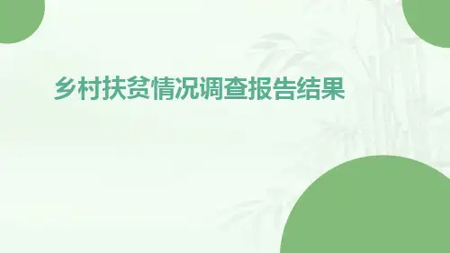 乡村扶贫情况调查报告结果