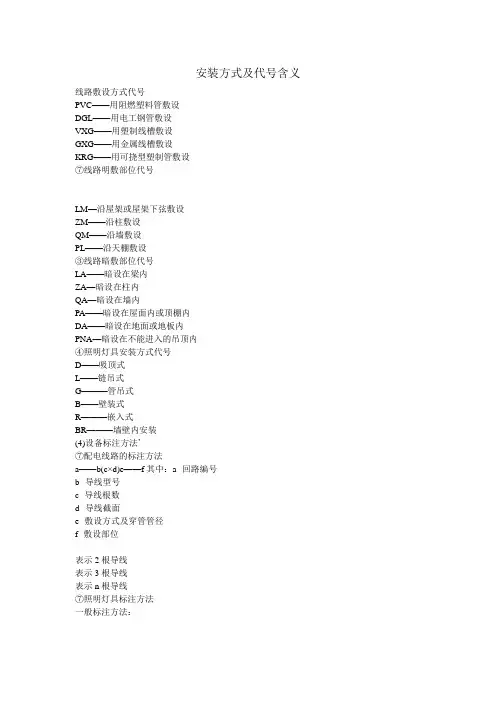 (完整版)安装方式及代号含义