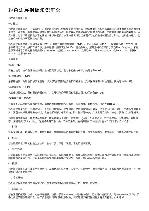 彩色涂层钢板知识汇总