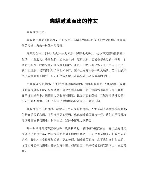 蝴蝶破茧而出的作文