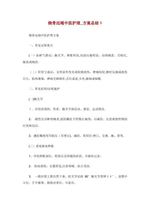 桡骨远端中医护理_方案总结1