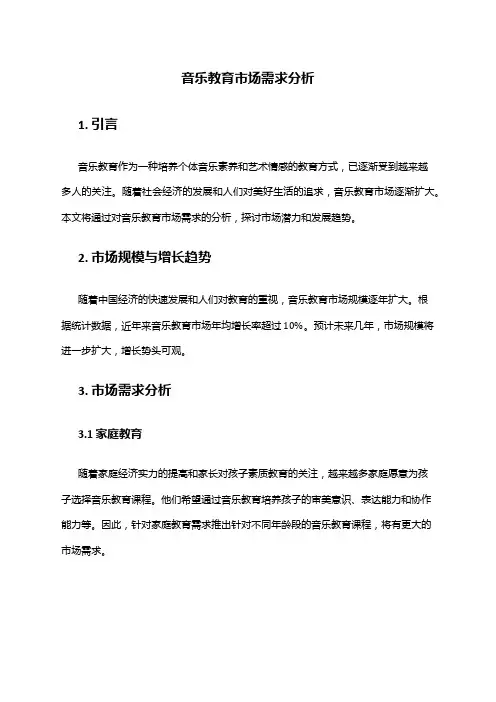 2024年音乐教育市场需求分析