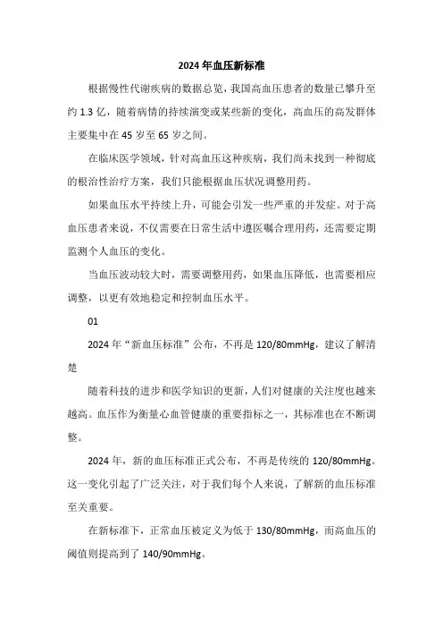 2024年血压新标准