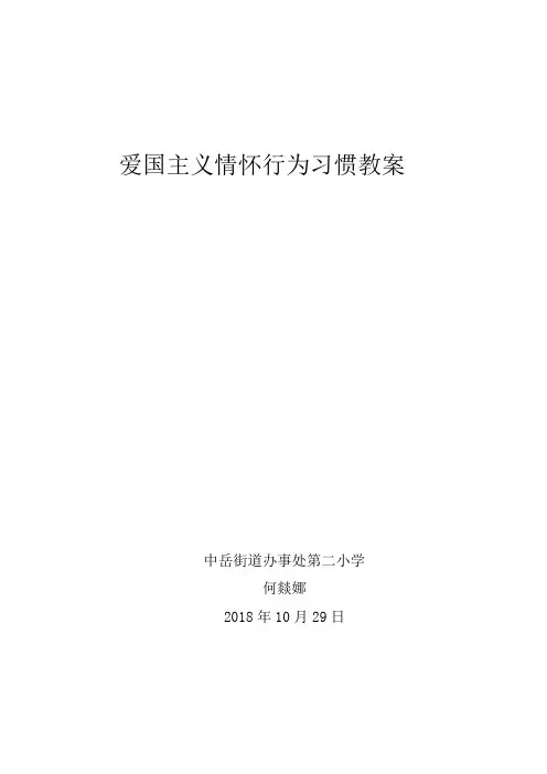 爱国主义情怀行为习惯活动教案