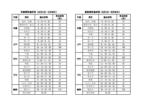 五中作息时间(1)(1)
