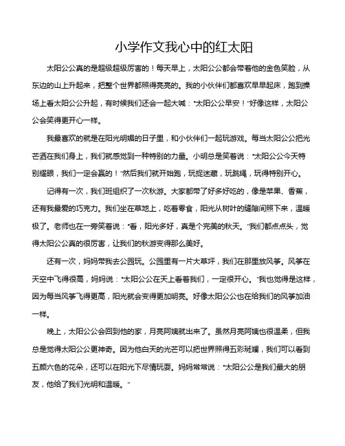 小学作文我心中的红太阳