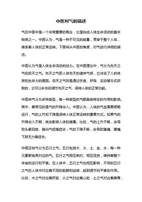 中医对气的描述