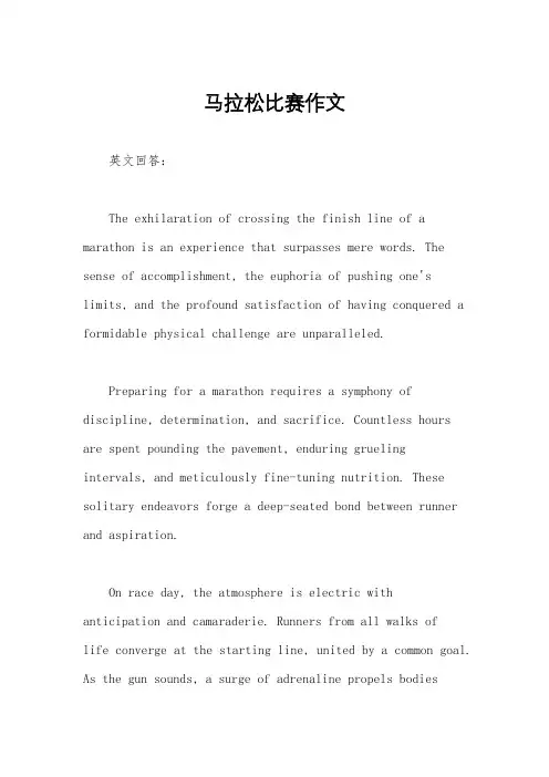 马拉松比赛作文