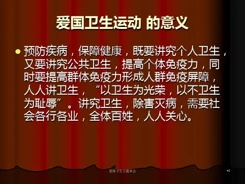 爱国卫生主题班会课件