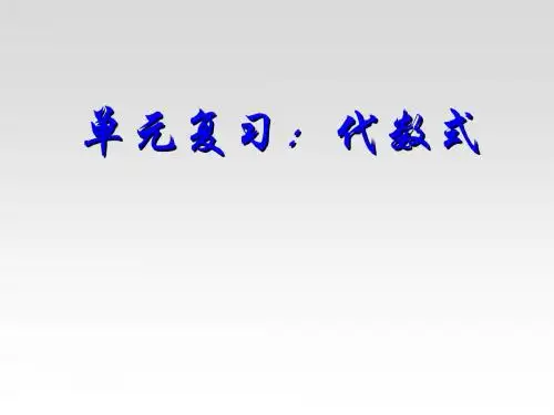 单元复习：代数式
