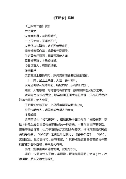 《王昭君》赏析