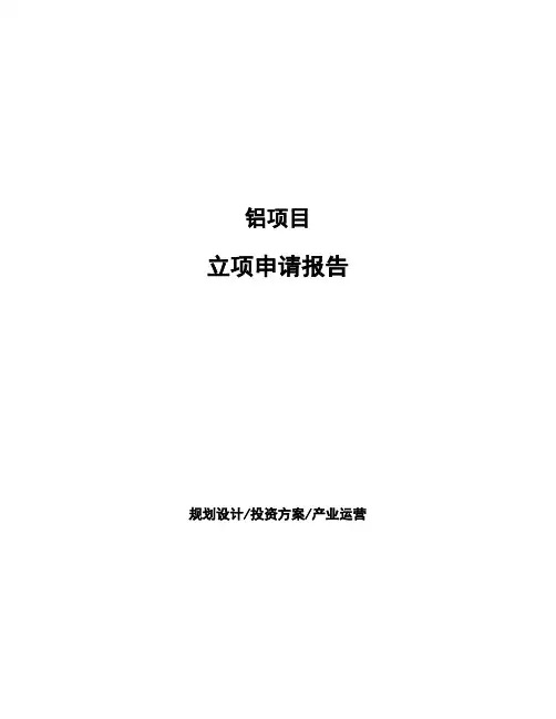 铝项目立项申请报告