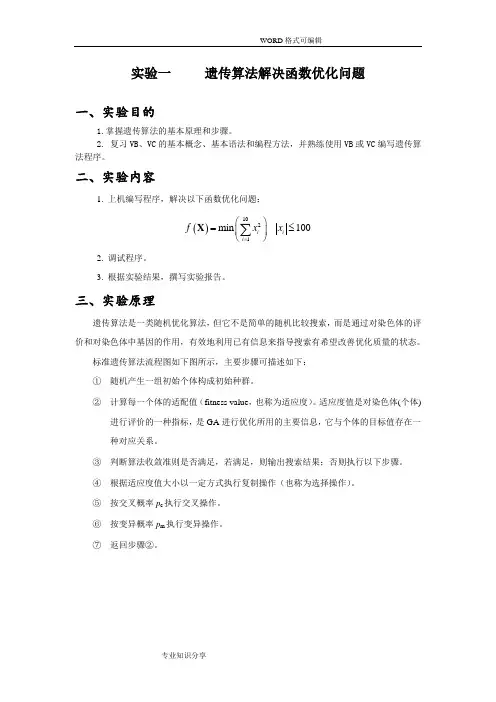 遗传算法解决函数优化问题