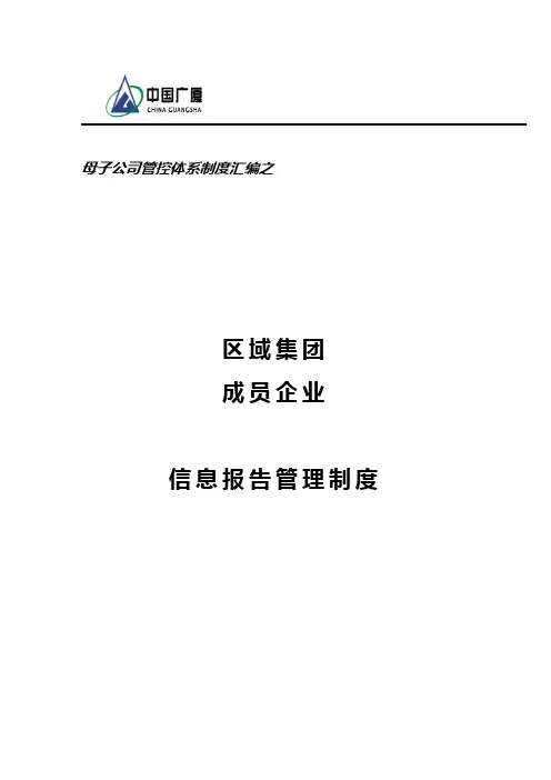 集团成员企业信息报告管理制度