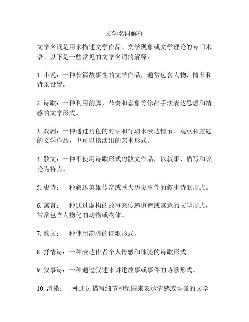 文学名词解释