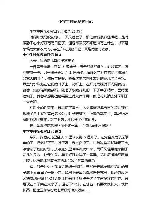 小学生种花观察日记（精选26篇）