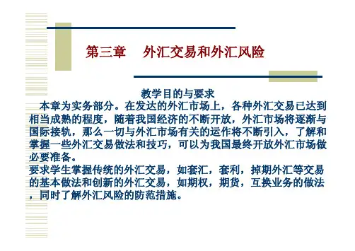 第三讲外汇交易和外汇风险