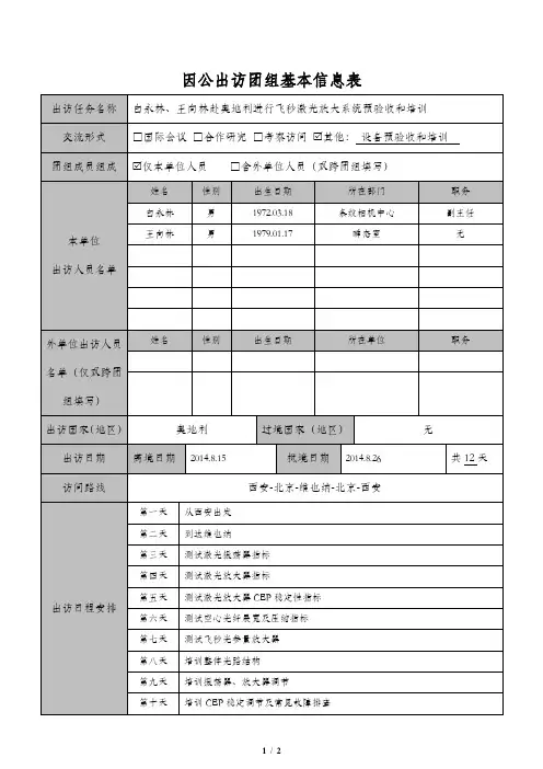 因公出访团组基本信息表_43457
