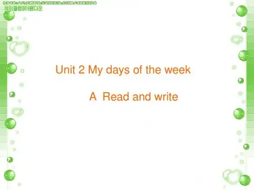 Unit2_My_days_of_the_week Read and write
