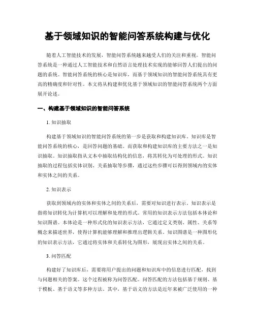 基于领域知识的智能问答系统构建与优化
