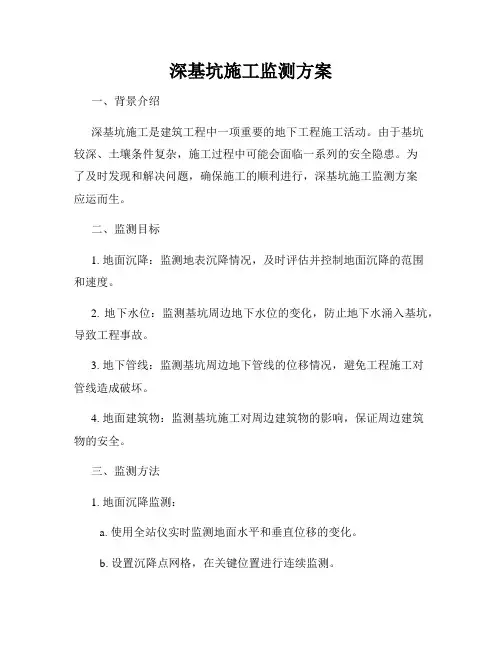 深基坑施工监测方案