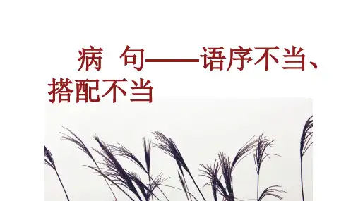 中考语文一轮复习专项-病句之语序不当、搭配不当