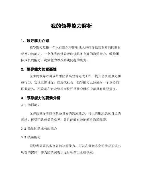 我的领导能力解析