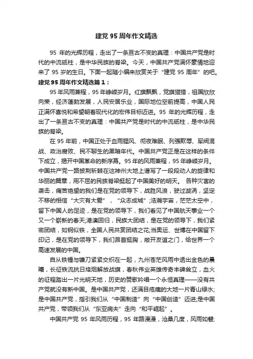 建党95周年作文精选