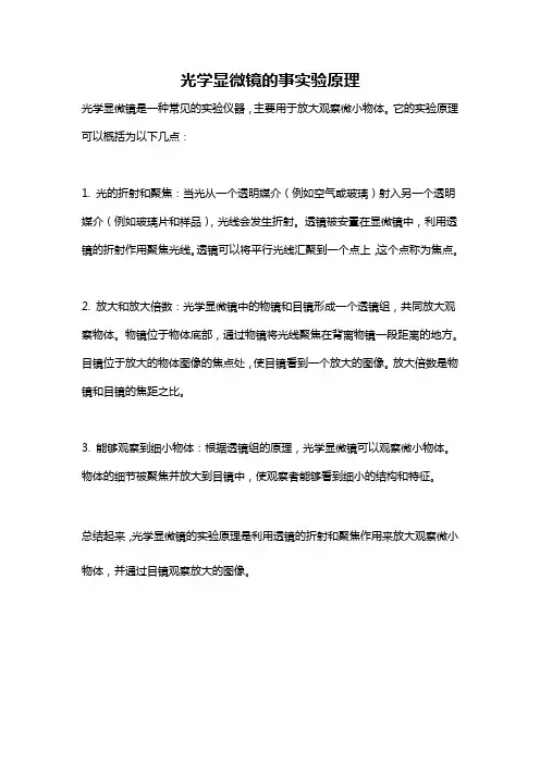 光学显微镜的事实验原理
