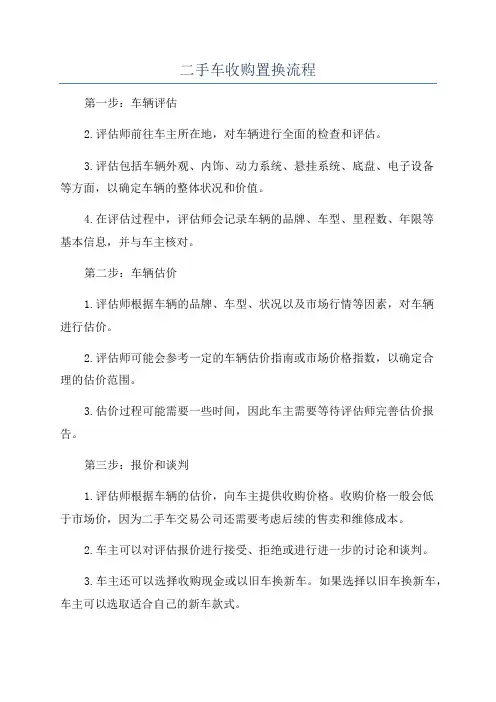 二手车收购置换流程