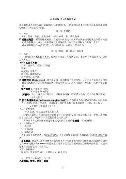 耳鼻喉(笔记、名解)
