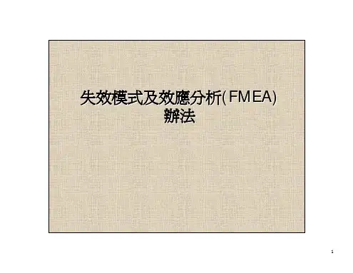 失效模式及效应分析(FMEA)办法精选全文