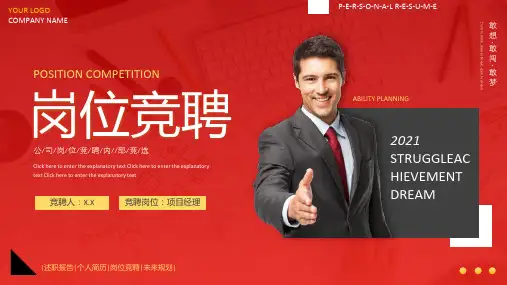 红色大气写实商务风岗位竞聘动态ppt