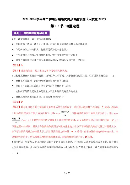 高中物理精品试题：动量定理(解析版)