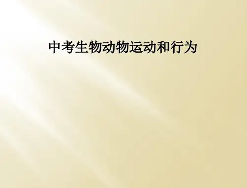 中考生物动物运动和行为