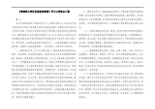 《粤港澳大湾区发展规划纲要》学习心得体会三篇