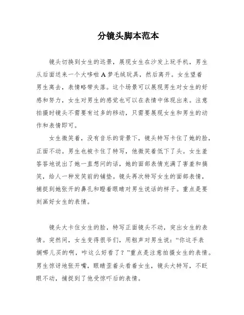 分镜头脚本范本